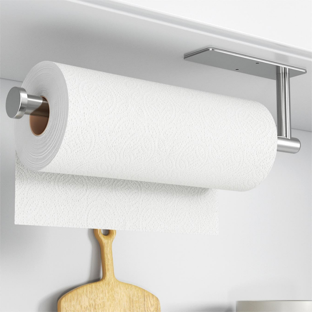 Clara – Wand- und unterbaufaehiger Papierrollenhalter aus Edelstahl