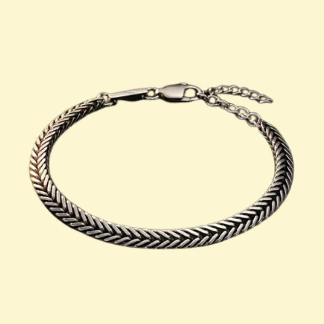 Leander – Antikes Kettenglieder-Armband im Fischgräten-Design