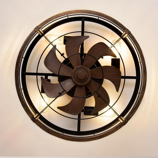 Oskar – Rustikaler Deckenventilator mit integrierter LED-Beleuchtung