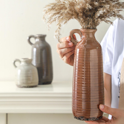 Romy – Dreiteiliges Keramik-Vasen-Set im Vintage-Design