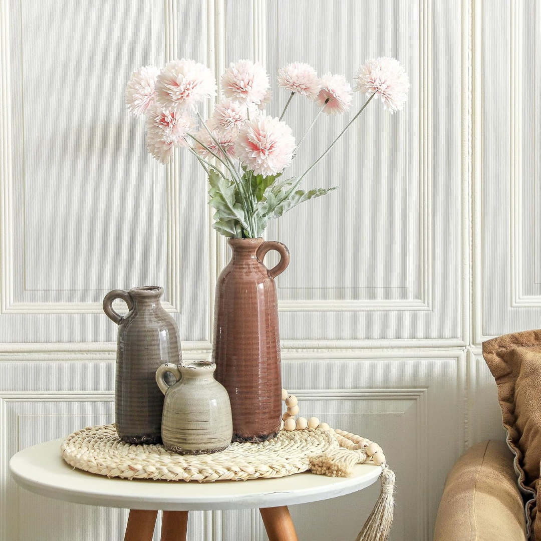 Romy – Dreiteiliges Keramik-Vasen-Set im Vintage-Design