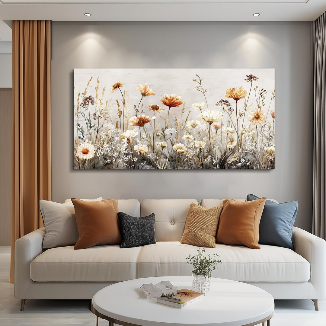 Svantje – Großformatiges Leinwandbild mit Wildblumen-Motiv