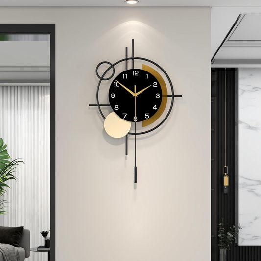 Jorin – Moderne, asymmetrische Designer-Wanduhr mit Pendel
