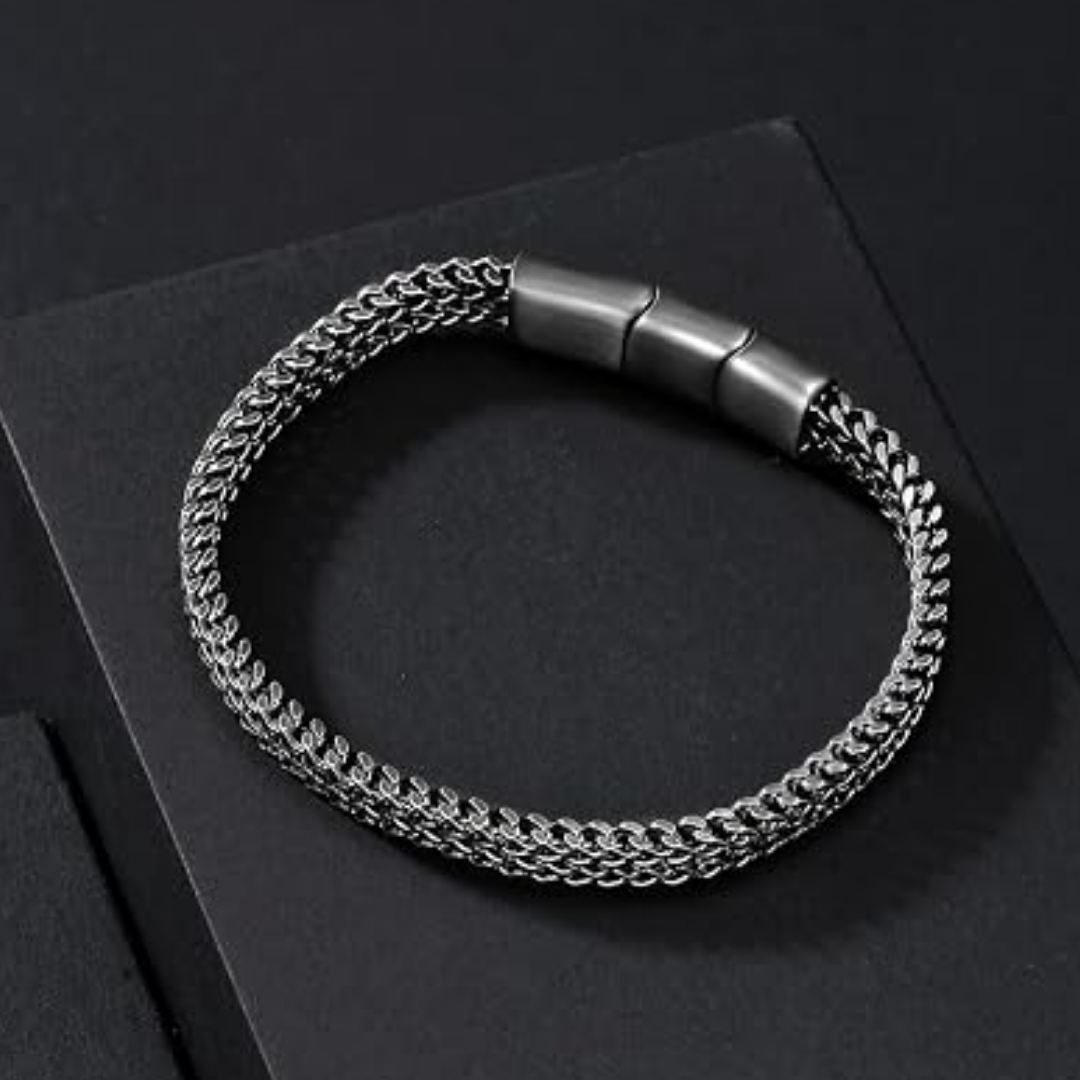 Caspar – Markantes Herrenarmband aus Edelstahl mit Flechtmuster