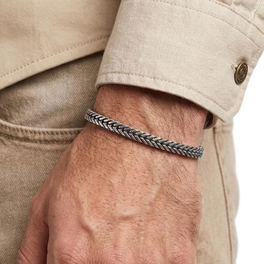Leander – Antikes Kettenglieder-Armband im Fischgräten-Design