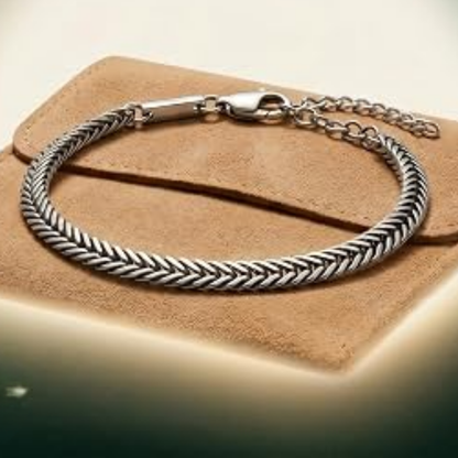 Leander – Antikes Kettenglieder-Armband im Fischgräten-Design