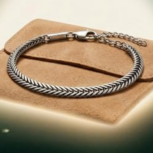 Leander – Antikes Kettenglieder-Armband im Fischgräten-Design