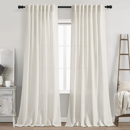 Elianora – Elegante, blickdichte Leinwand-Fenstervorhänge