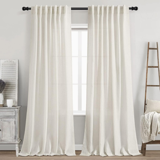 Elianora – Elegante, blickdichte Leinwand-Fenstervorhänge