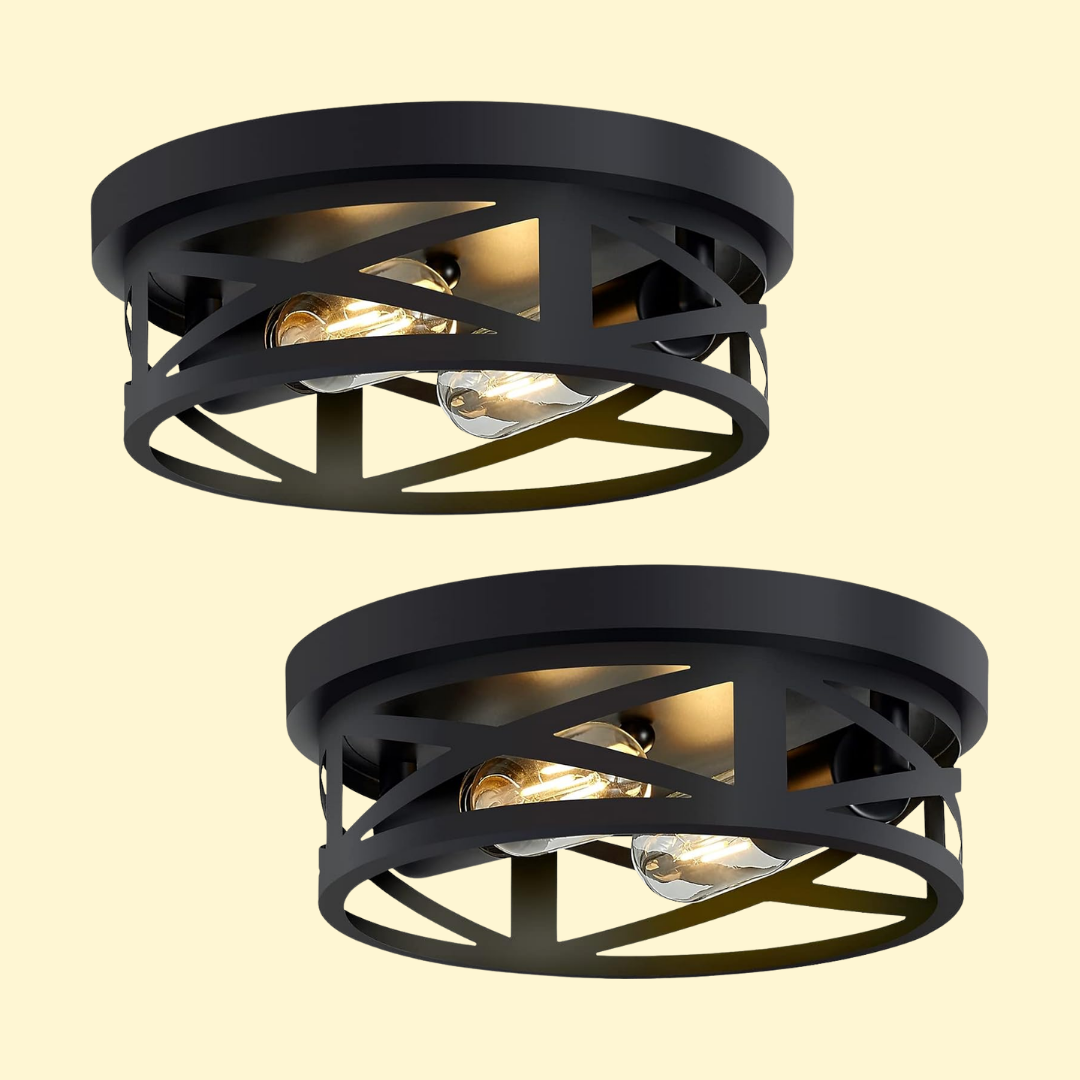 Hannes – Industrielle Deckenleuchte im geometrischen Gitter-Design