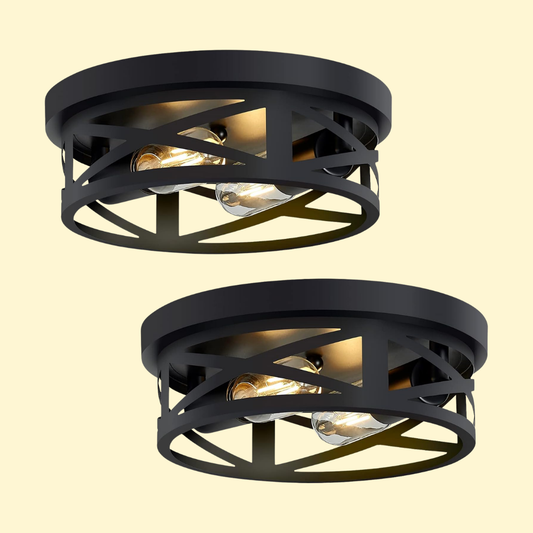 Hannes – Industrielle Deckenleuchte im geometrischen Gitter-Design
