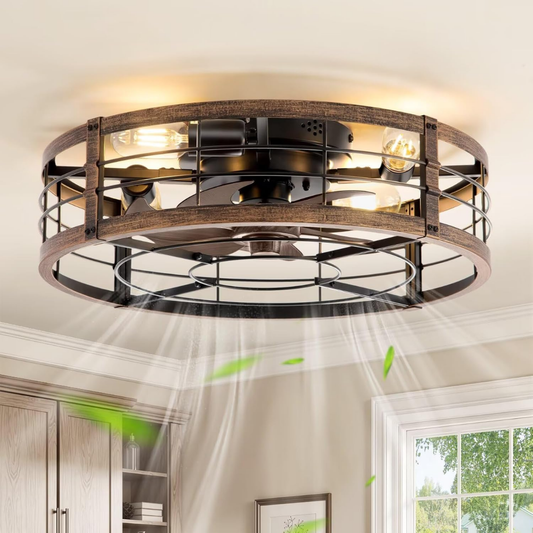 Oskar – Rustikaler Deckenventilator mit integrierter LED-Beleuchtung