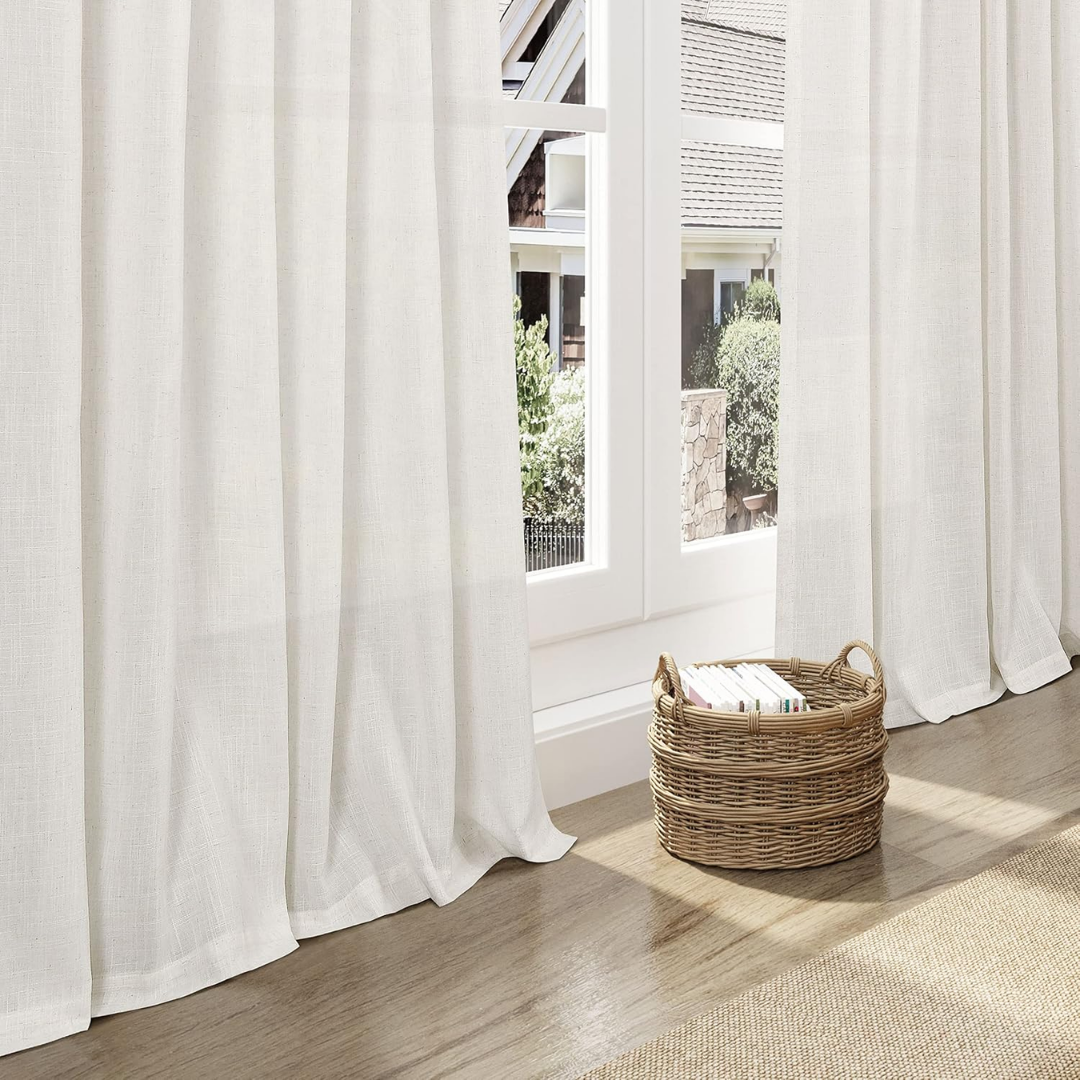 Elianora – Elegante, blickdichte Leinwand-Fenstervorhänge